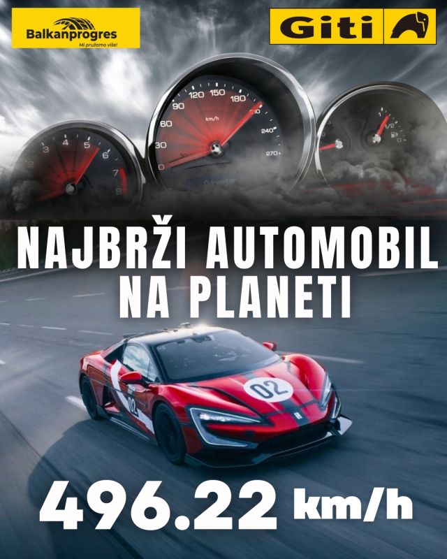 GITI gume i Yangwang U9X – Novi svetski rekord od 496,22 km/h!
